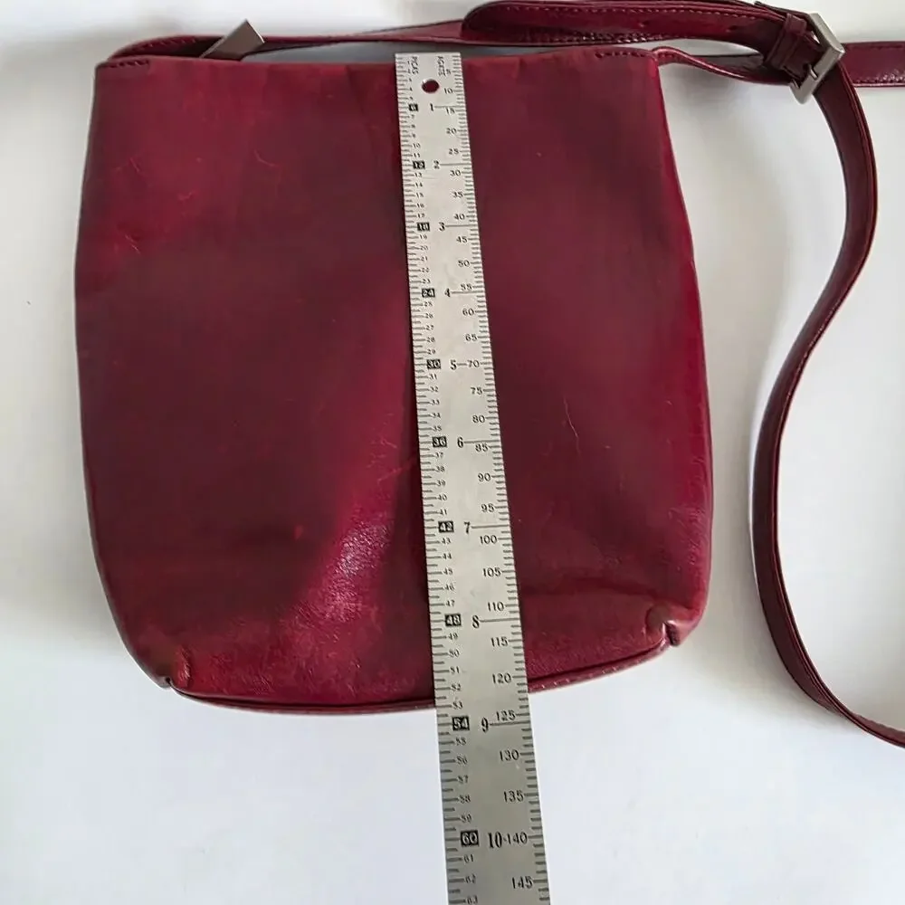 Hobo International Red Leather Crossbody Bag Adjustable Strap
